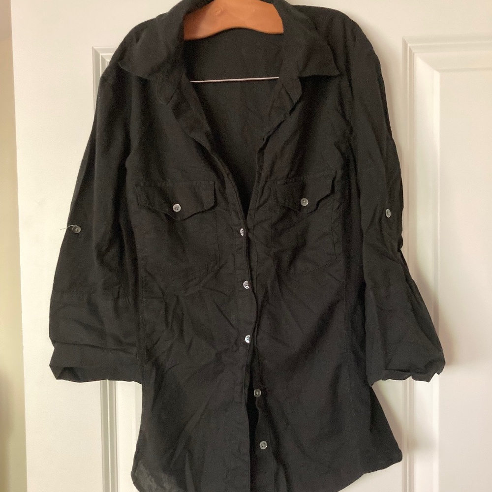 James Perse thin cotton button down